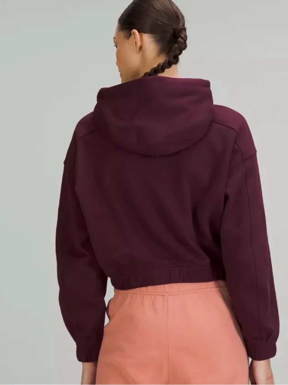 lululemon athletica Cropped Deep Burgundy Pullover Hoodie